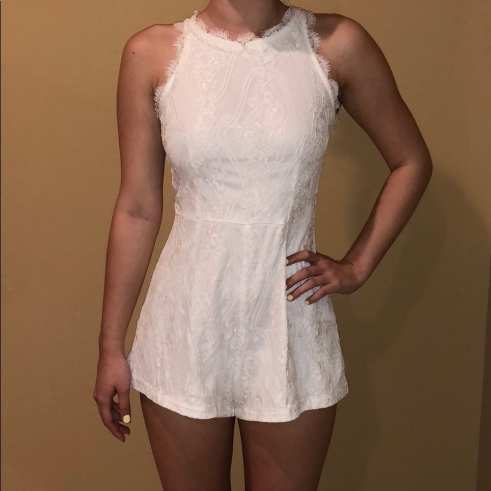 white lace romper